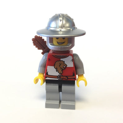 LEGO Minifigure-Kingdoms - Lion Knight Quarters, Helmet with Broad Brim, Quiver, Open Grin-Castle / Kingdoms-CAS474-Creative Brick Builders